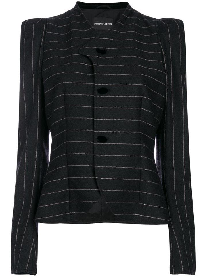 Giorgio Armani Pre-owned Pinstriped Jacket - Black