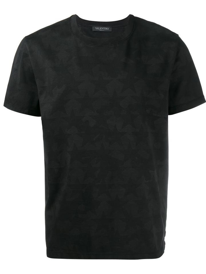 Valentino 'rockstud Camouflage' T-shirt, Men's, Size: Medium, Black, Cotton
