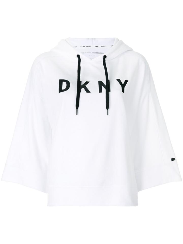 Dkny Logo Hooded Sweatshirt - White