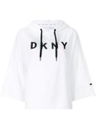 Dkny Logo Hooded Sweatshirt - White