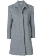 Thom Browne Unlined Bal Collar Overcoat In Boiled Wool - Grey