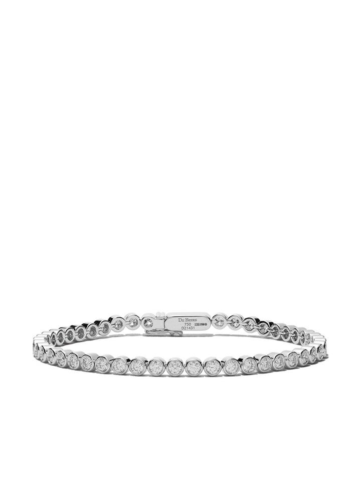 De Beers 18kt White Gold Diamond Line Bezel-set Bracelet