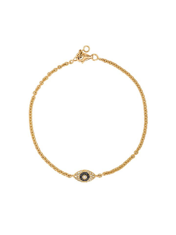 Alinka Alinka Evil Eye 18kt Gold And Diamond Bracelet - Metallic