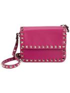 Valentino Valentino Garavani Mini Shoulder Bag, Women's, Pink/purple, Leather/cotton/metal
