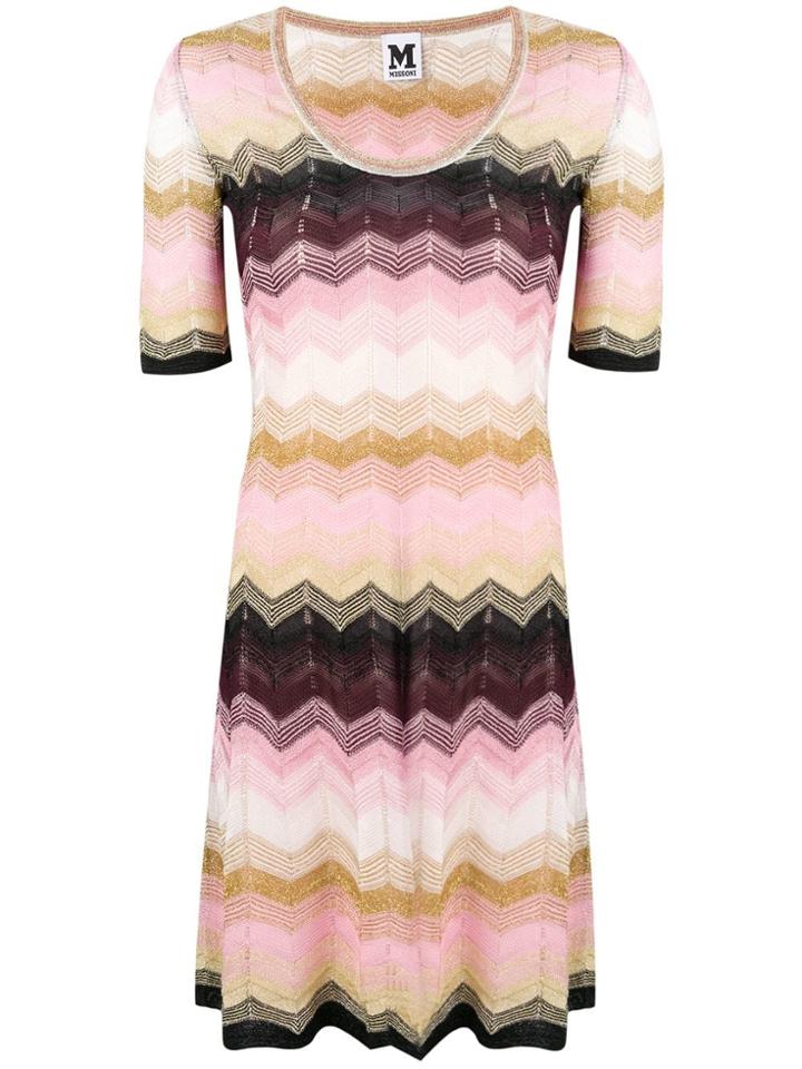 M Missoni Zigzag Knit Mini Dress - Pink