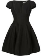 Halston Heritage Flared Cady Satin Dress, Women's, Size: 10, Black, Cotton/silk/polyester