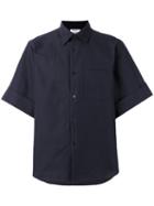 Acne Studios Chest Pocket Oversized Shirt, Men's, Size: 50, Blue, Cotton