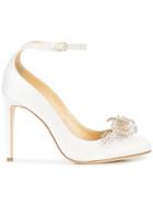 Chloe Gosselin Embellished Ankle Strap Pumps - White