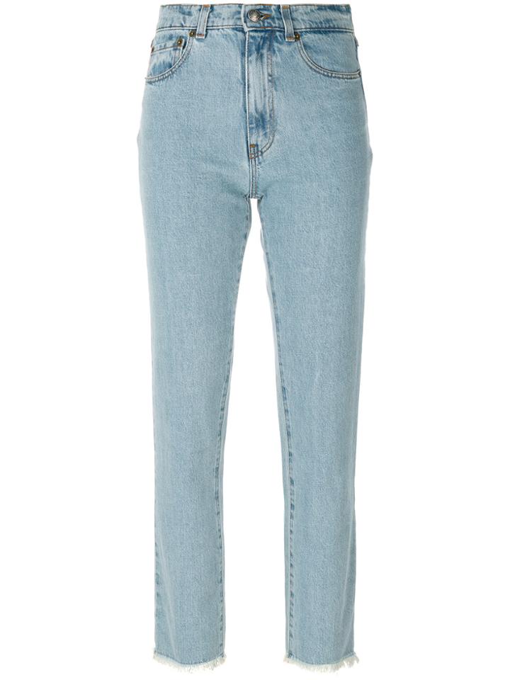 Magda Butrym Straight Leg Raw Edge Jeans - Blue