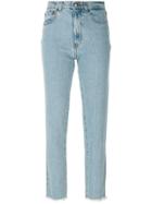 Magda Butrym Straight Leg Raw Edge Jeans - Blue