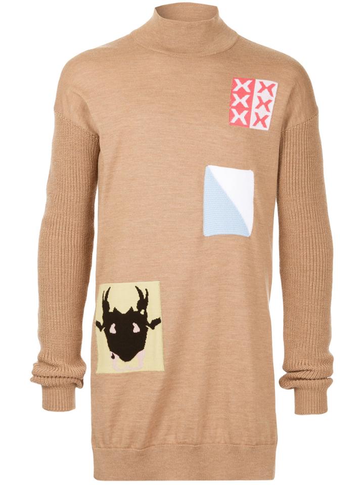 Jw Anderson Roll Neck Patches - Brown