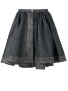 Azzedine Alaia Flared Denim Wrap Skirt, Women's, Size: 38, Blue, Cotton