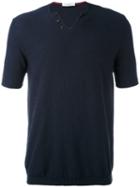 Paolo Pecora - Buttoned Neck T-shirt - Men - Cotton/polyamide - L, Blue, Cotton/polyamide