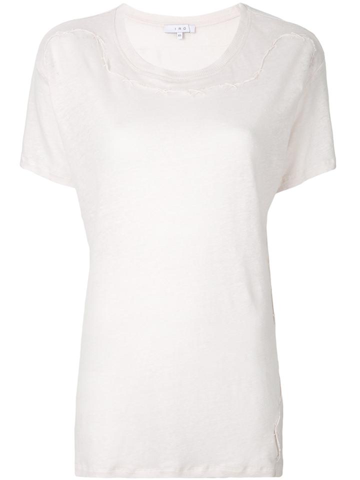 Iro Embellished Neckline T-shirt - Pink & Purple