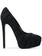 Casadei Micro Pleated Pumps - Black