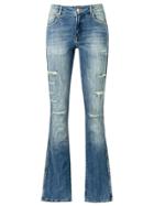 Amapô Distressed Flared Jeans - Blue
