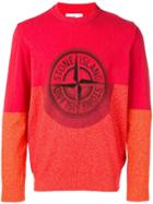 Stone Island Graphic Logo Digital Print Sweatshirt - Orange