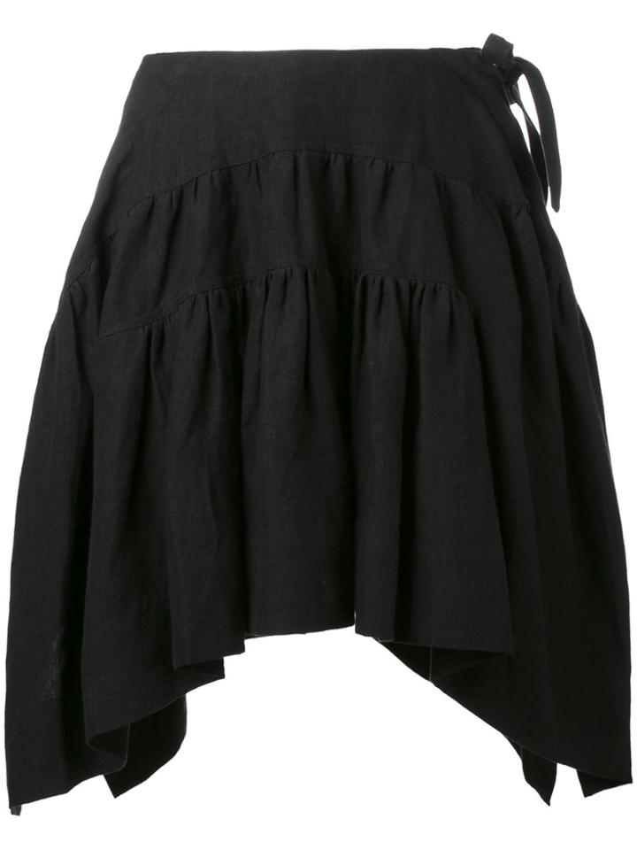 Jw Anderson Curved Pleated Skirt - Black