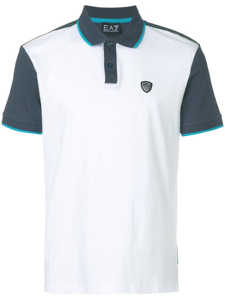 Ea7 Emporio Armani Contrast Sleeve Polo Shirt - White