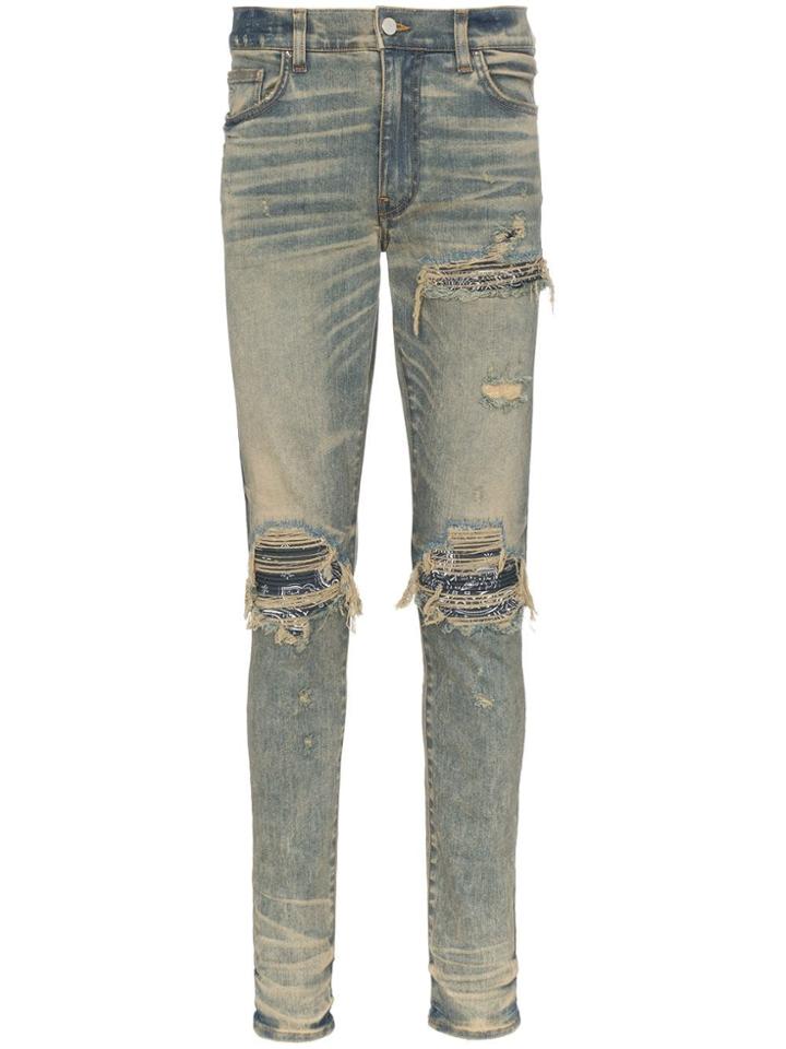 Amiri Mx1 Bandana Slim Fit Jeans - Blue