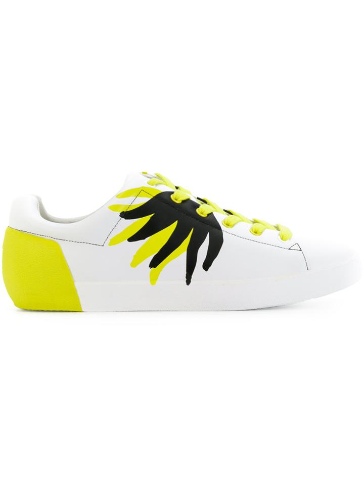 Ash Patterned Low Top Sneakers - White