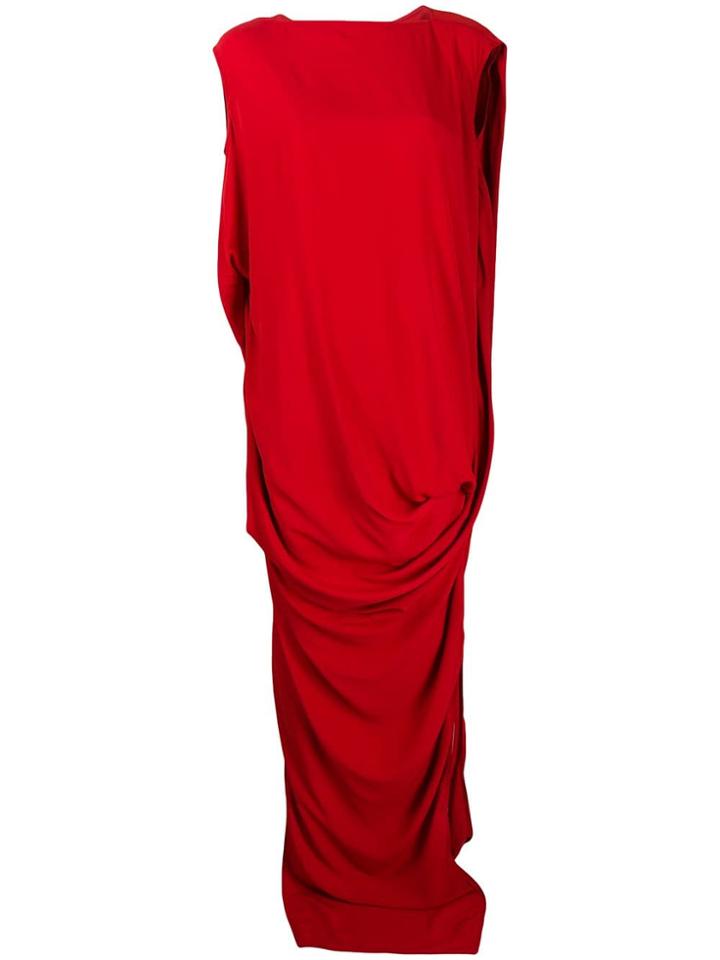 Rick Owens Draped Longline Gown - Red