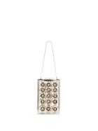 Marzook Silver Tone Metallic Floral Clutch Bag