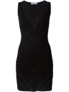 Pierre Balmain V-neck Dress, Women's, Size: 40, Black, Nylon/viscose