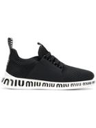 Miu Miu Logo Lace-up Sneakers - Black