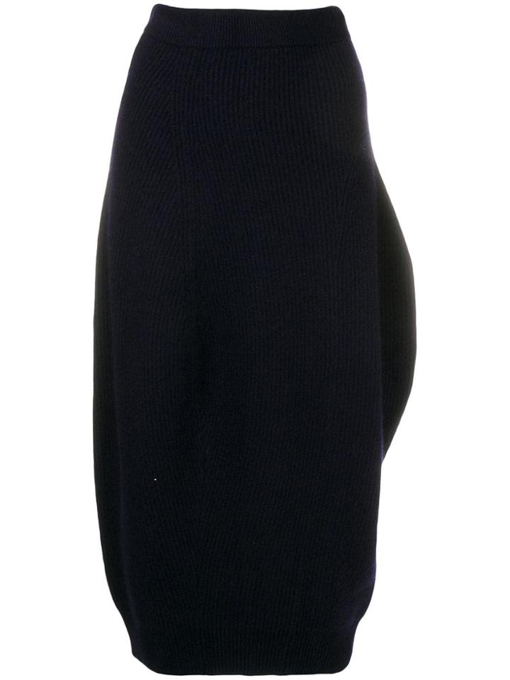 Jil Sander Chunky Knitted Skirt - Blue
