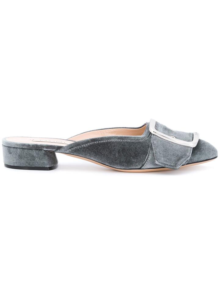 Casadei Buckle Detail Mules - Grey