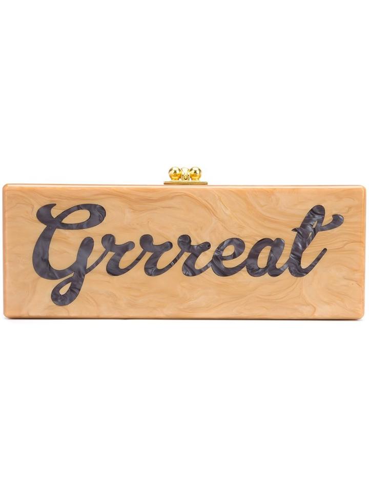 Edie Parker 'grrreat' Rectangular Clutch