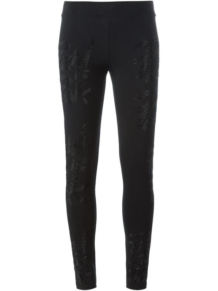 Philipp Plein Plein Is Punk Leggings, Women's, Size: M, Black, Cotton/spandex/elastane