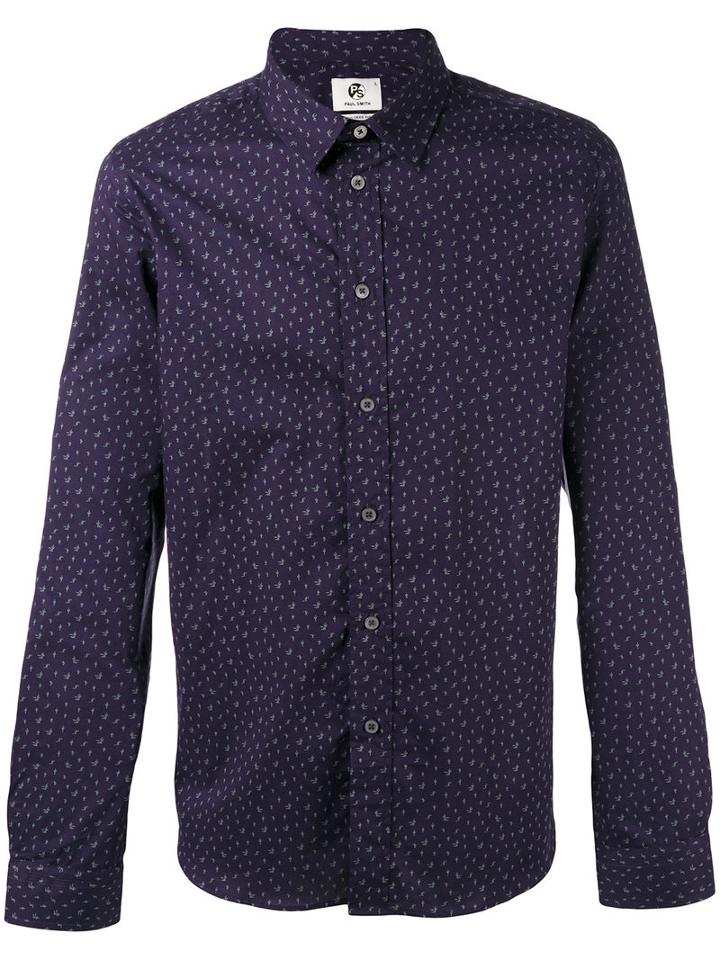 Ps By Paul Smith - Printed Shirt - Men - Cotton - M, Blue, Cotton