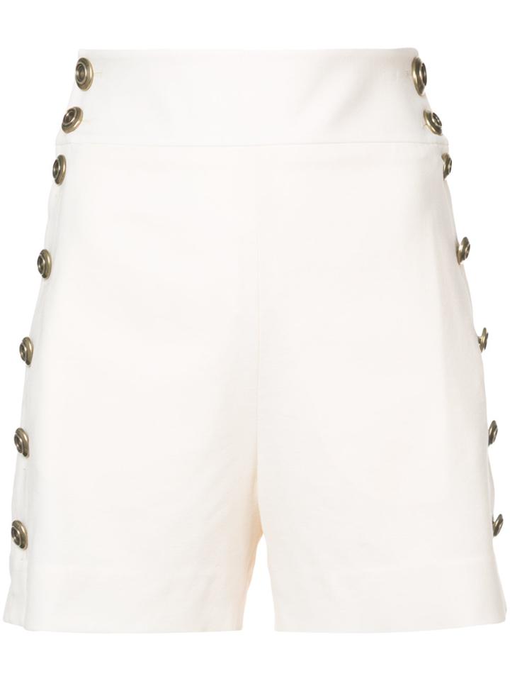 Chloé Button-detailed High-rise Shorts - White