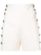 Chloé Button-detailed High-rise Shorts - White