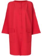 Issey Miyake Cauliflower Pleated Oversized Coat - Red