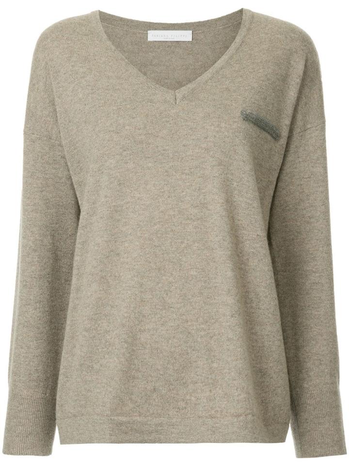 Fabiana Filippi V-neck Jumper - Brown
