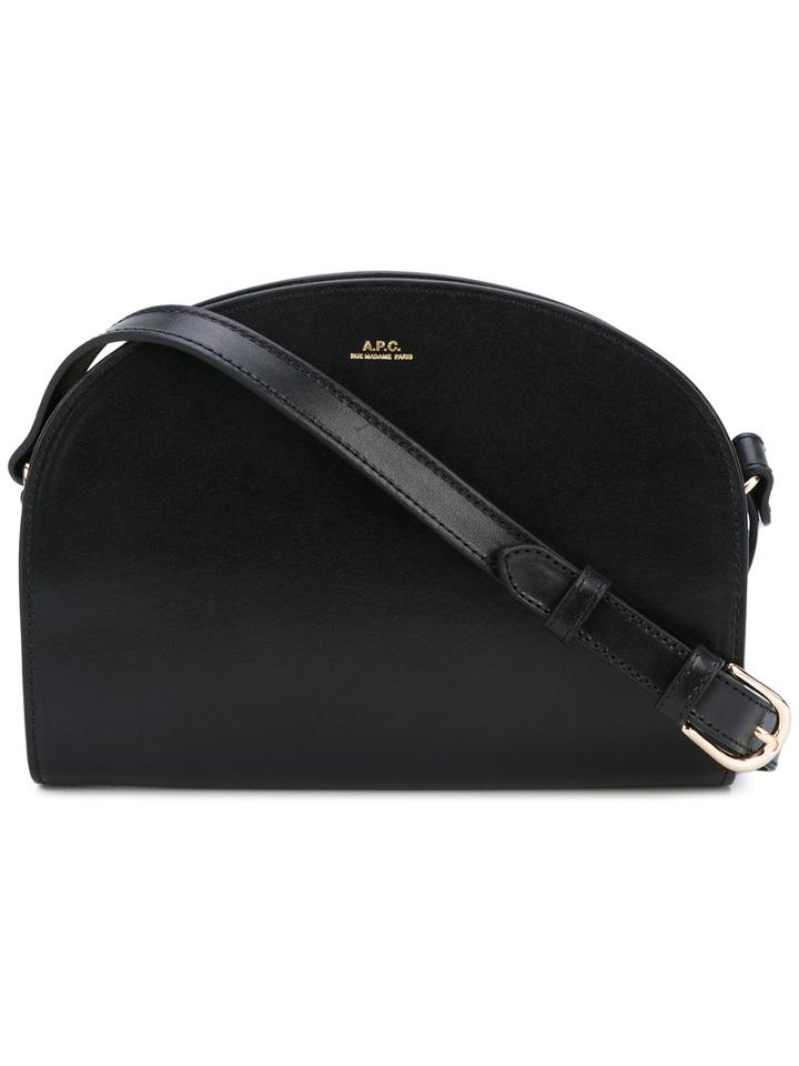 A.p.c. 'demi Lune' Shoulder Bag, Women's, Black, Cotton/calf Leather/polyester