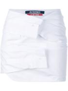 Jacquemus Shirt Sleeves Wrap Skirt, Women's, Size: 40, White, Cotton