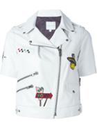 Mira Mikati Patch Detail Short Sleeve Biker Jacket