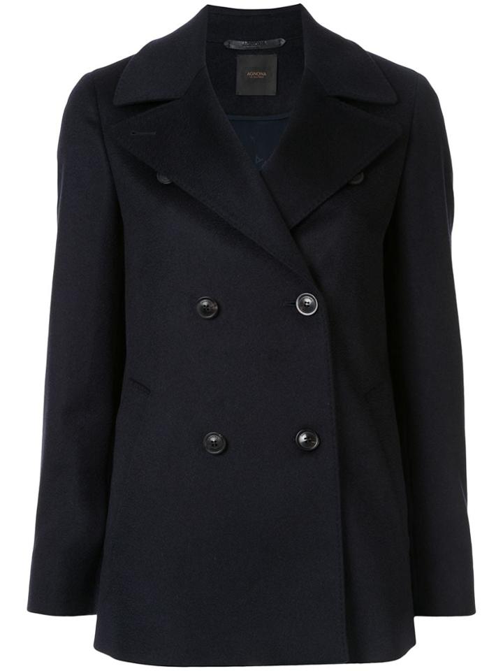 Agnona Double Breasted Jacket - Black