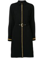 Versace Greek Key Embellished Shirt Dress - Black