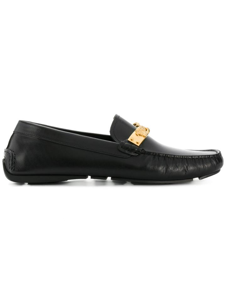 Versace Smooth Medusa Loafers - Black