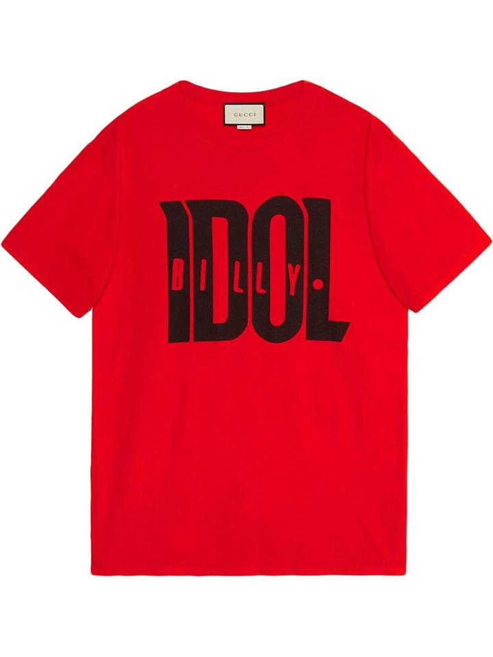 Gucci Oversize T-shirt With Billy Idol Print - Red