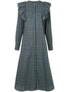 Macgraw Signal Ruffle Plaid Dress - Blue