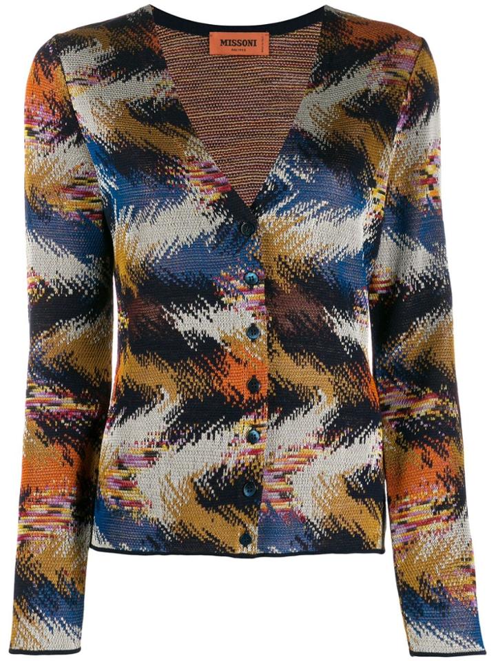 Missoni Patterned Knit Cardigan - Blue