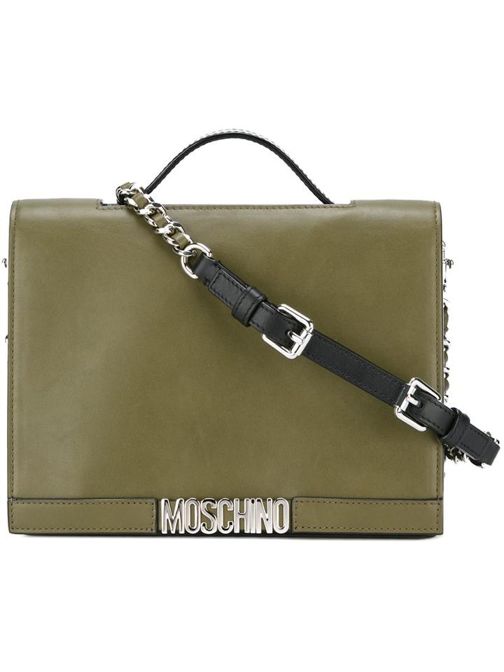 Moschino Logo Plaque Tote, Women's, Green