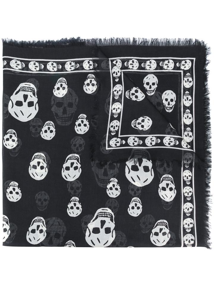 Alexander Mcqueen Classic Skull Scarf - Black