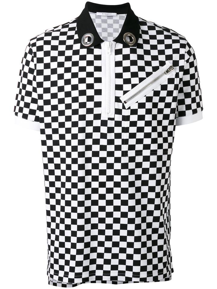 Givenchy Checkered Polo Shirt, Men's, Size: Xl, Black, Cotton